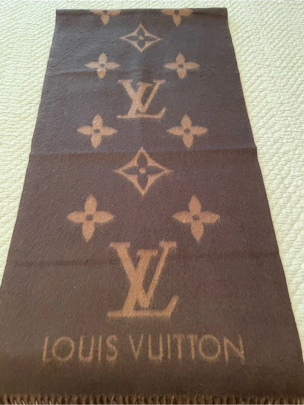 Louis Vuitton Brown and Tan scarf